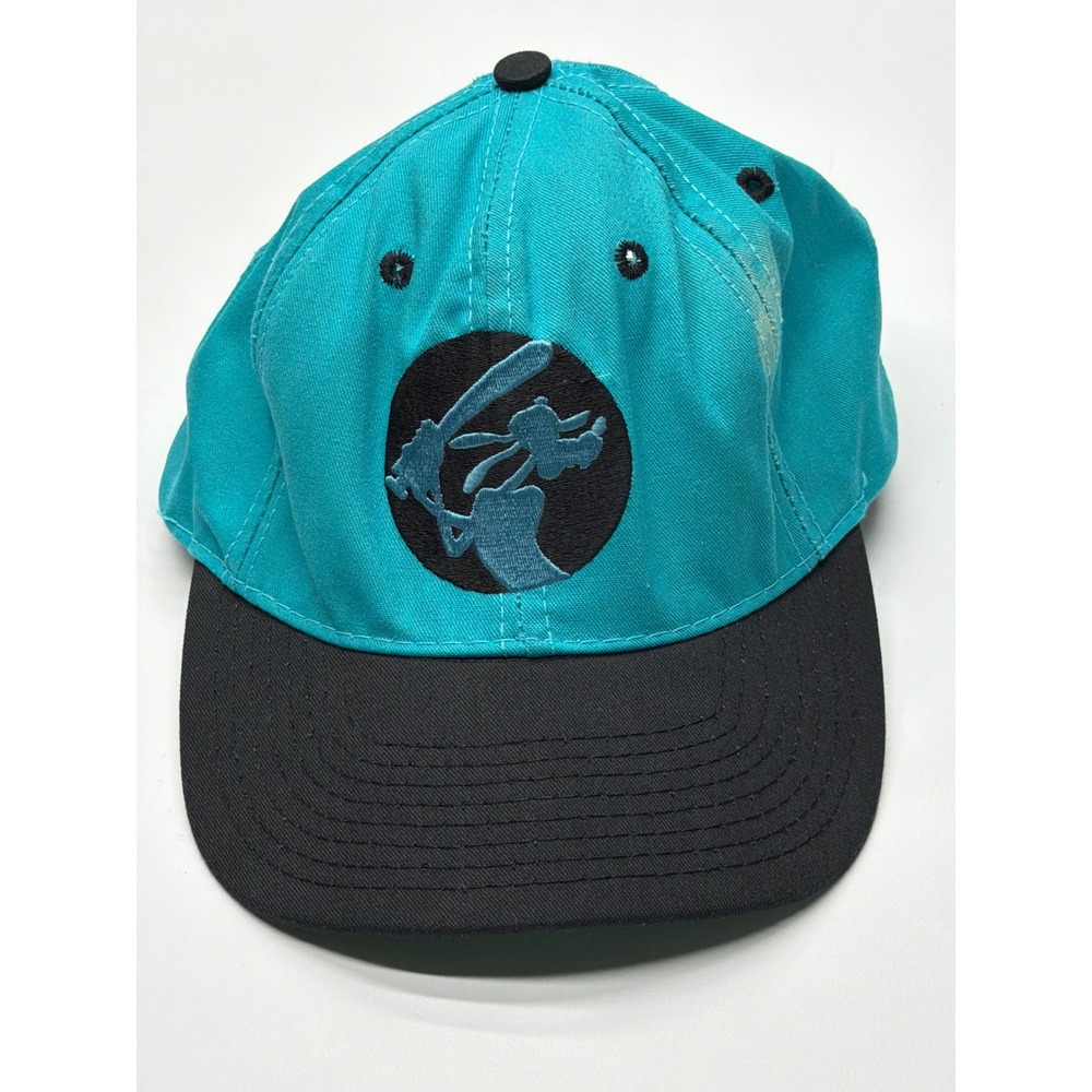 Vintage Goofys Hat Co Disney Goofy Baseball Snapback Hat Teal Black Made in USA‎